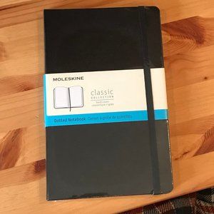 Moleskine black hard cover dotted notebook NWT
